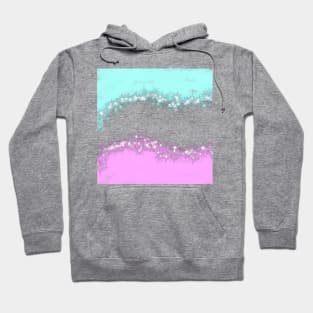 Pink blue watercolor glitter sparkle art Hoodie